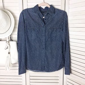 J. Crew Star Print Chambray Keeper Button Down - 6